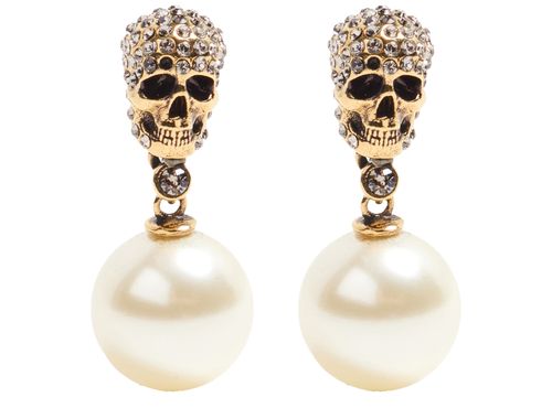 MCQUEEN Skull pearl earrings