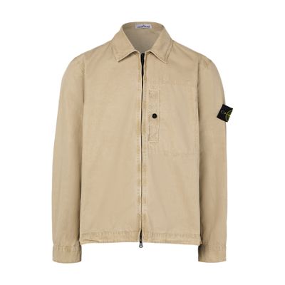 Stone Island Zipped Jacket In Beige