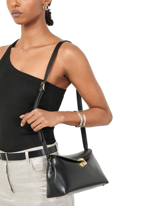 TOTEME T-Lock leather clutch bag
