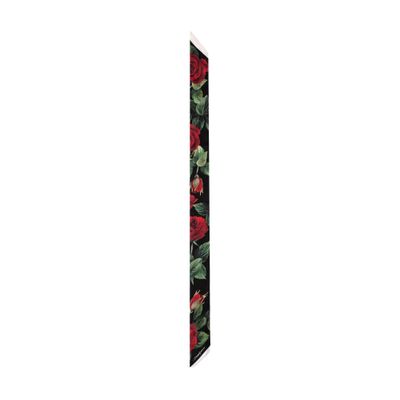 Dolce & Gabbana Headscarf With Log And Rose (6x100) In Multicolor