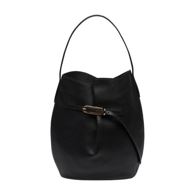 Liffner Large Belted Bucket Bag In Black