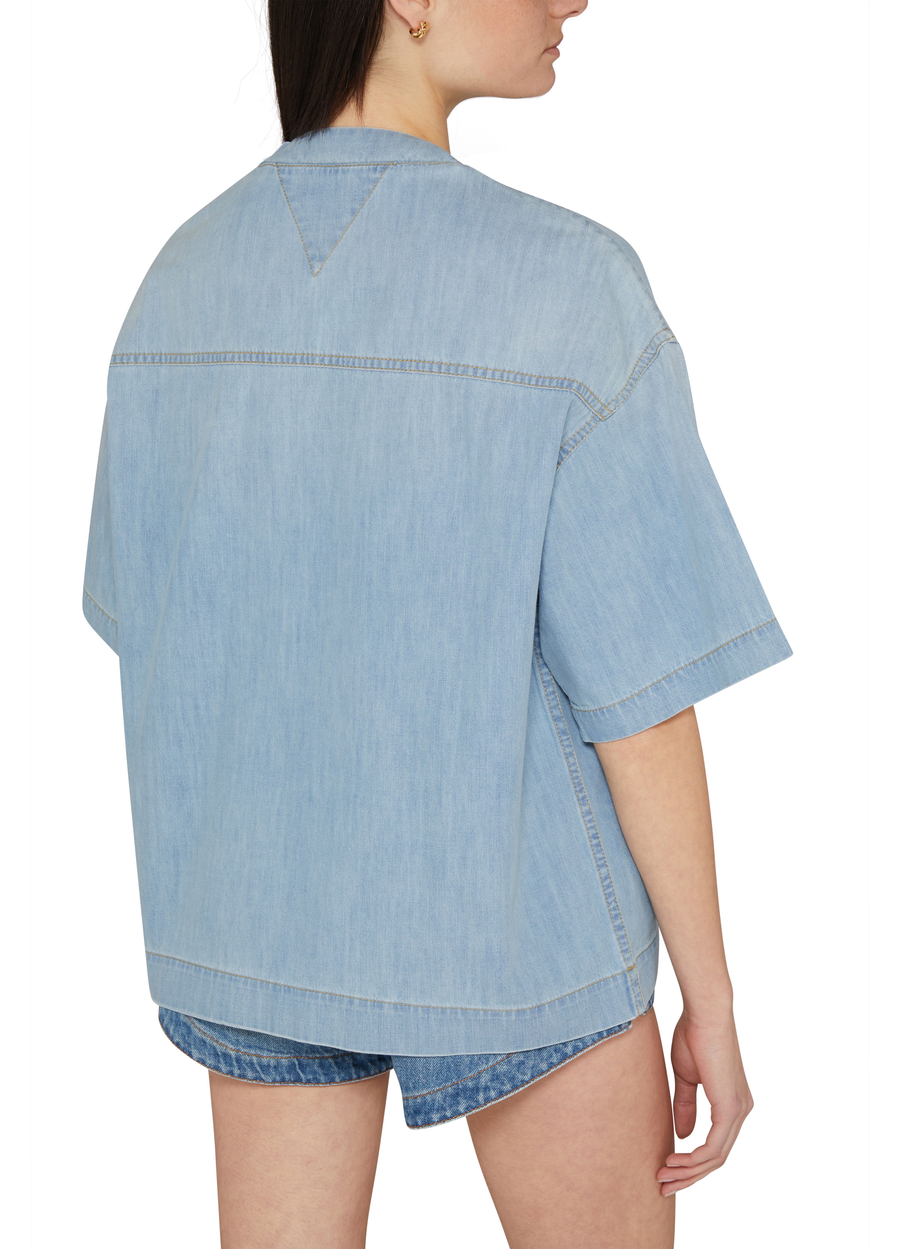 Slightly faded denim t-shirt thumbnail 5