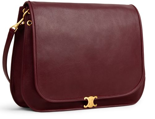 CELINE Soft triomphe besace  in supple shiny lambskin