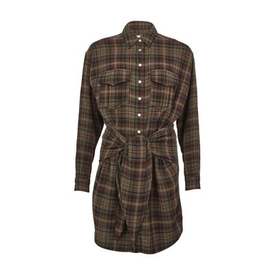 Shop Isabel Marant Étoile Nueva Mini Dress In Green