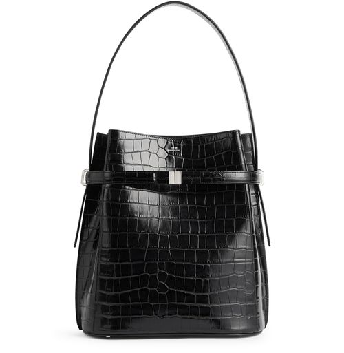 TOTEME Shoulder bag with crocodile-embossed belt strap