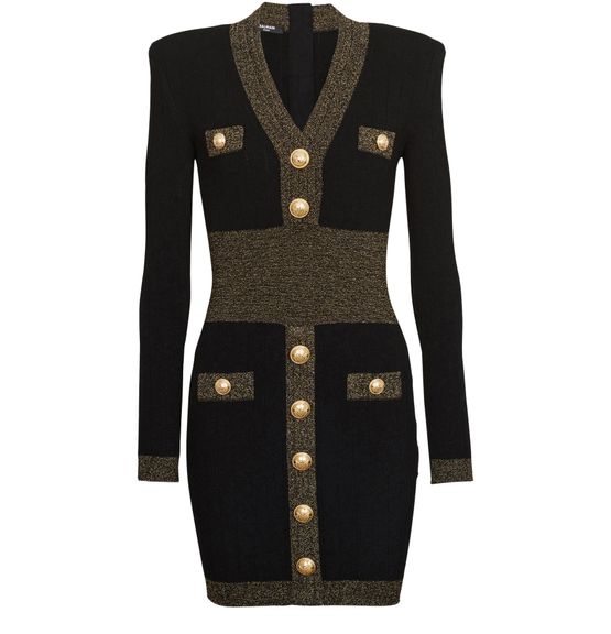 Balmain Black Knit Dress for Women size 34 FR 24S