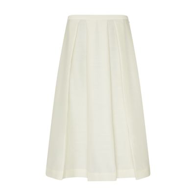 Totême High-rise Eyelet Cotton Midi Skirt In Beige