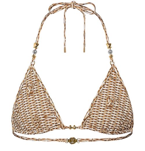 LOUIS VUITTON Monogram Raffia Bikini Top