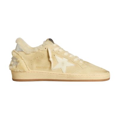 Golden Goose Ball Star Ltd In Suede And Shearling With A Leather Star In Brown