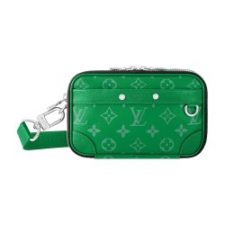 Vuitton☆グリーンレザー パパ！Louis 折り財布☆保管ケース