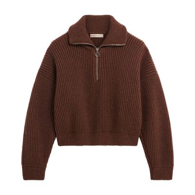 Daughter Rowan Zip-neck Sweater In Brown