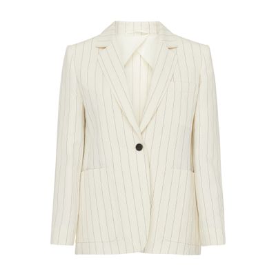 Max Mara Micron Striped Blazer In White