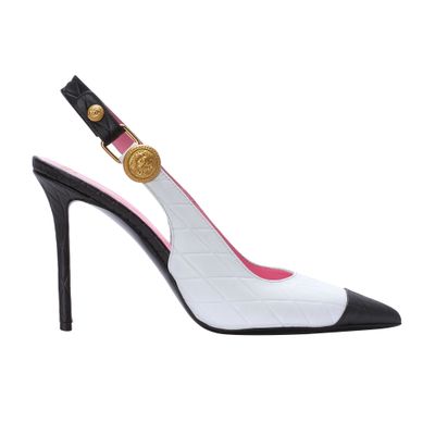 Balmain Pointed-toe Leather Pumps In White