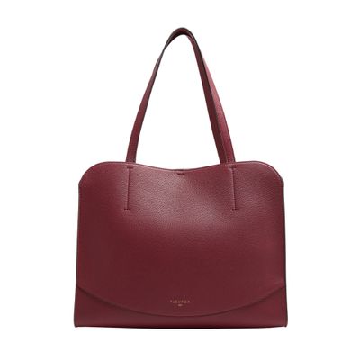Fleuron Oak Medium Cabas Bag In Burgundy