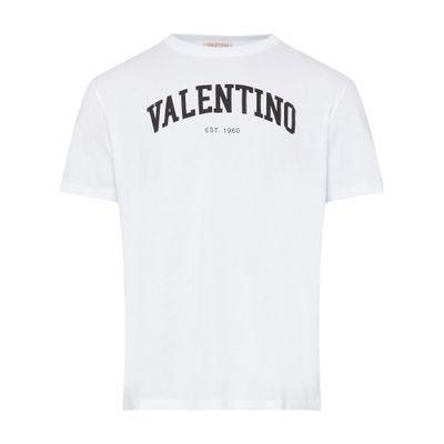 Valentino Cotton Crew Neck T-shirt With Graphic Print In A01