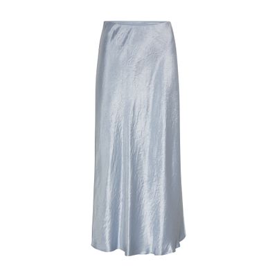 Max Mara Alessio Straight Satin Midi Skirt In Blue