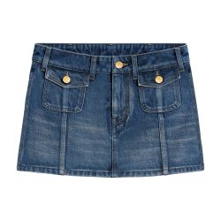 ミニスカート Celine Mini Skirt In Raw Wash Denim Women's Mini skirt in dark union wash denim | CELINE | 24S