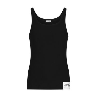 Dolce & Gabbana Men's Black Fine-Rib Cotton Singlet Size 5