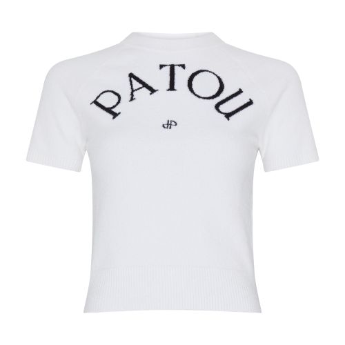 Shop Patou Jacquard Knit Top In White