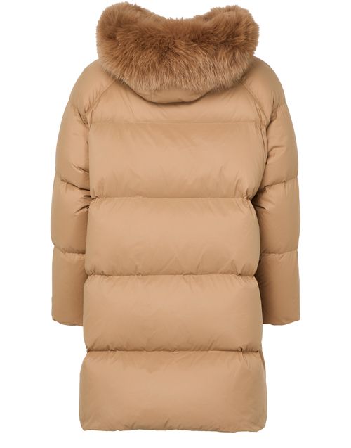 YVES SALOMON Puffer jacket with a fox fur hood