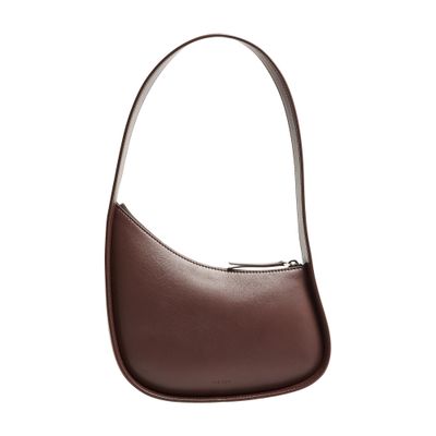The Row Half Moon Shoulder Bag In Leather