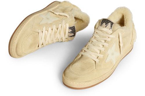 GOLDEN GOOSE Sneakers en daim et peau de mouton avec une étoile en cuir Ball Star LTD