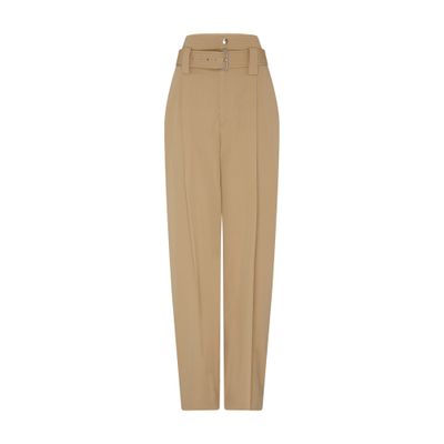 Bottega Veneta Belted Cotton Pants In Beige