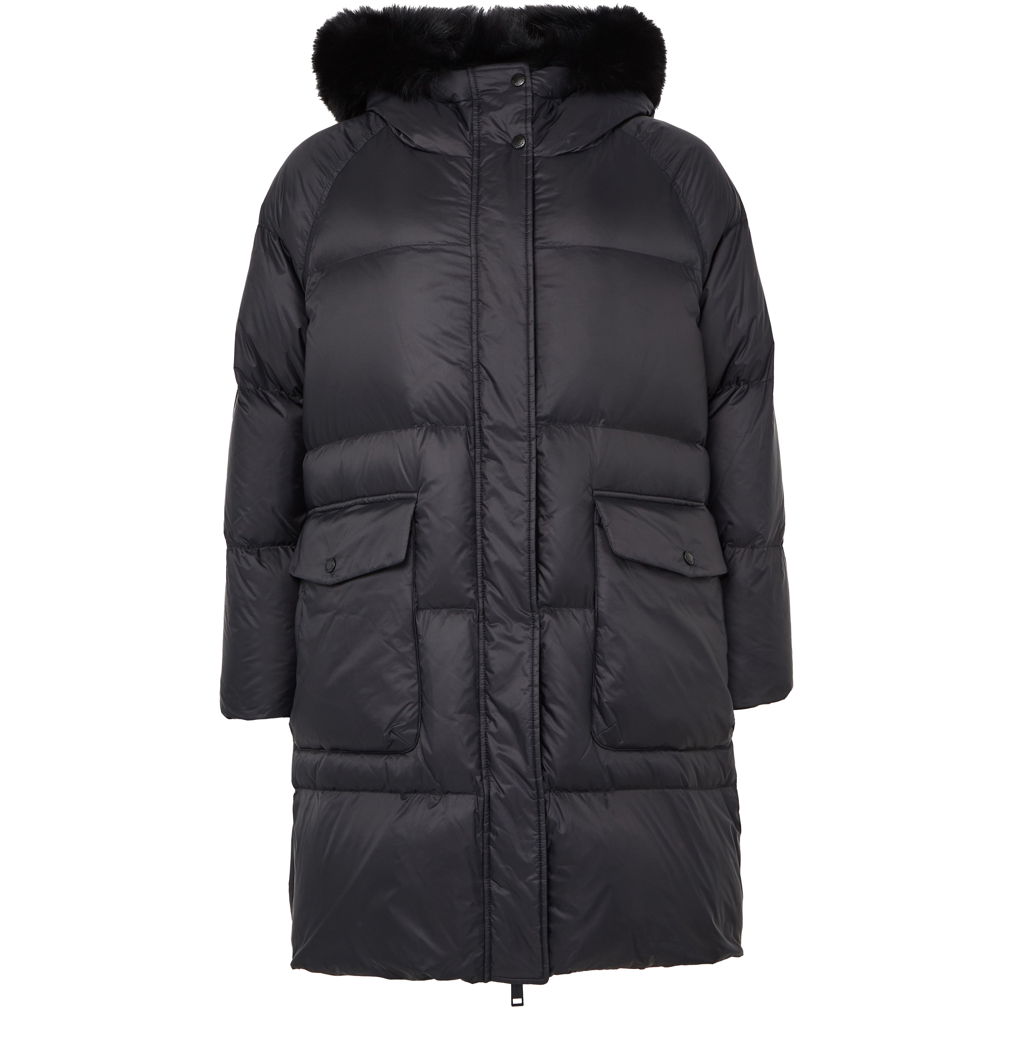 Puffer jacket with a fox fur hood 2