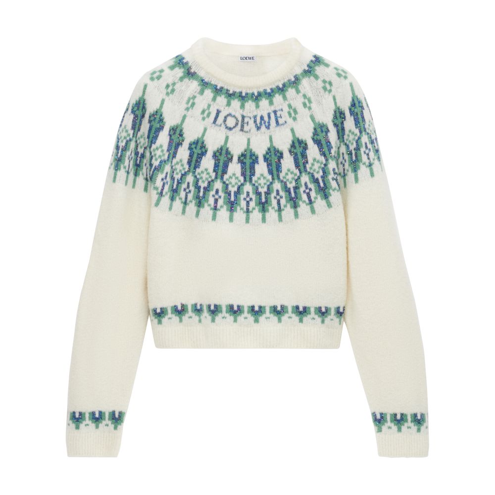 Round-neck wool blend sweater thumbnail 4