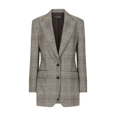 Dolce & Gabbana Pied De Poule Check Blazer In Multicolor