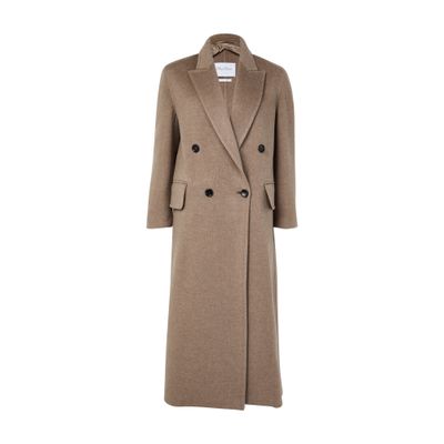 Max Mara Armonia Long Coat In Gray