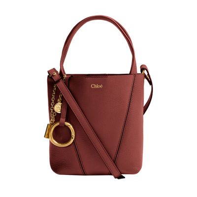 Chloé Spin Grained Leather Tote Bag In Pink