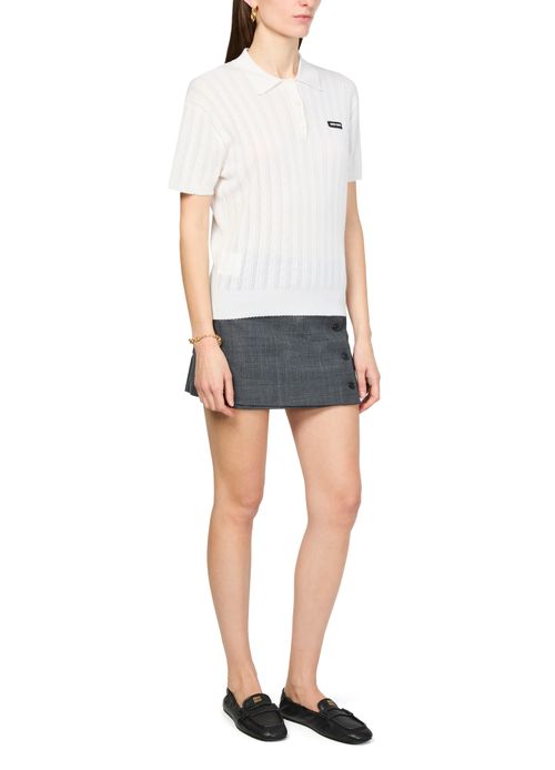 MIU MIU Cashmere and silk polo shirt-style sweater