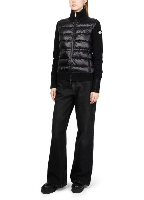 MONCLER Bi-material jacket with logo