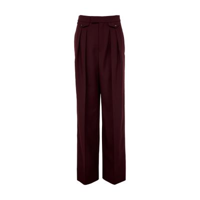 Chloé Straight Pleated Pants In Brown