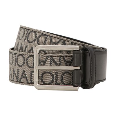 Dolce & Gabbana Calfskin And Jacquard Belt In Multicolor