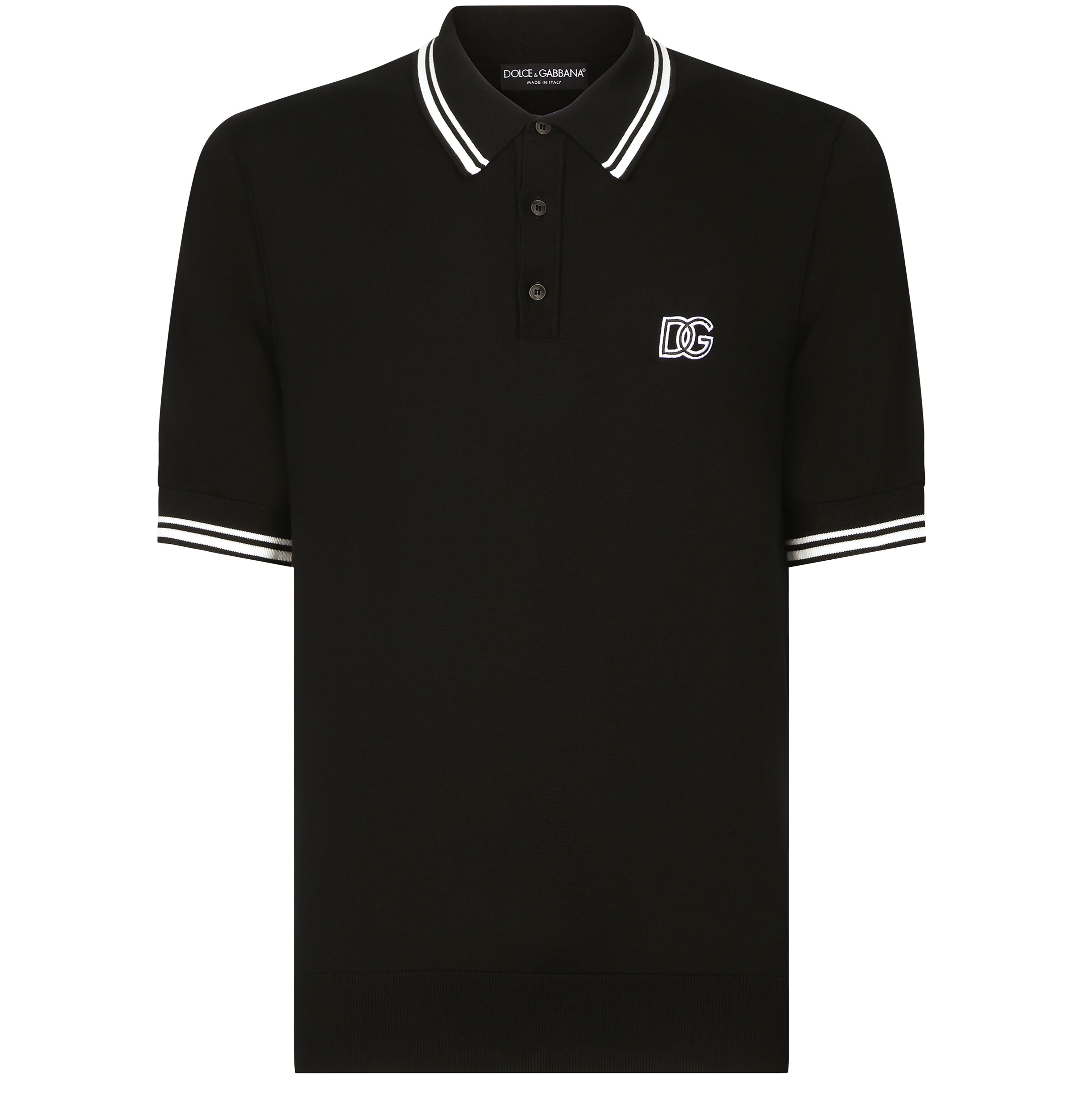 Dolce & Gabbana Men's Black Short-Sleeved Polo-Shirt Size 46