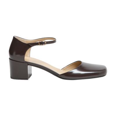 The Row Penelope Ankle Strap Pumps In Leather In Brown