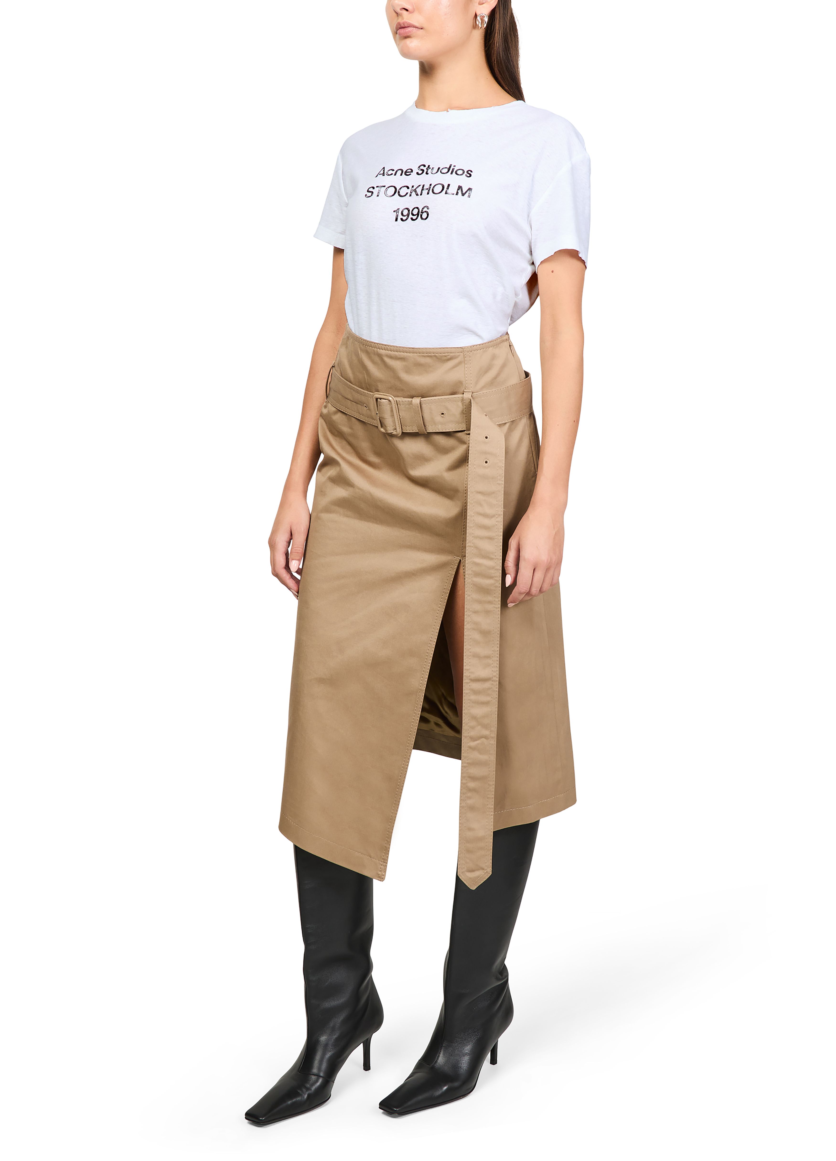 Midi skirt with split thumbnail 6
