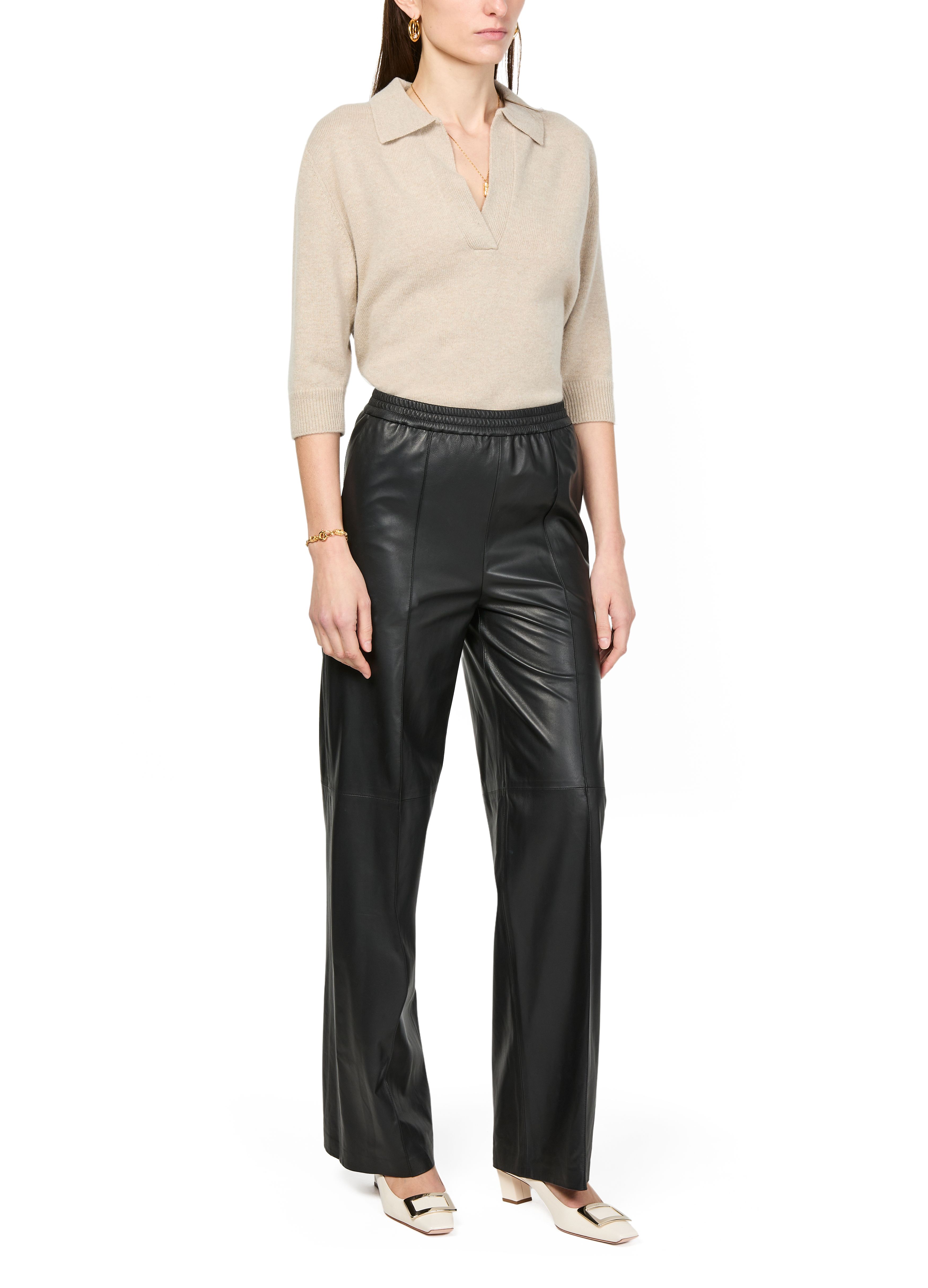 Straight nappa lambskin leather pants thumbnail 6