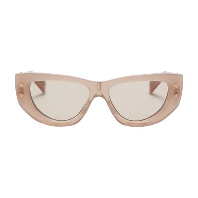 Balmain B-muse Acetate & Titanium Cat-eye Sunglasses In Beige