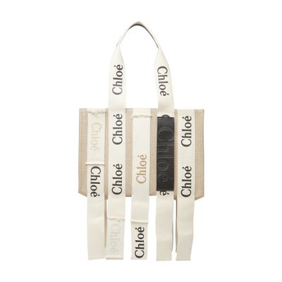 Chloé Medium Woody Tote Bag In Sand