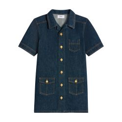 【関税込・国内発送】CELINE Triomphe Denim Mini Dress Celine Denim Mini Dress – LOZURI®