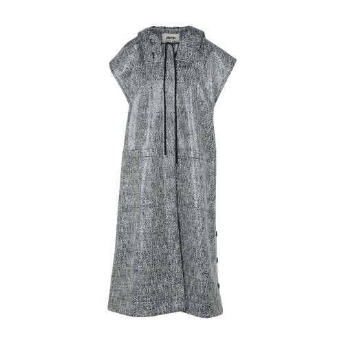 Maison Rabih Kayrouz Long Coated Tweed Vest In Black_white