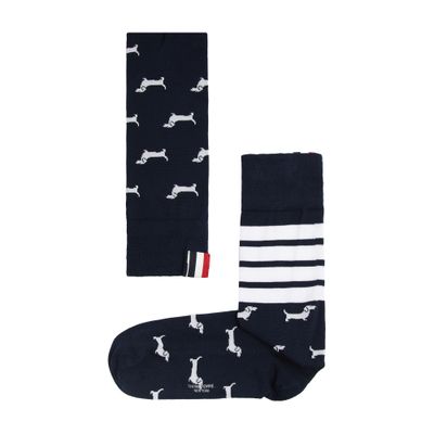 Thom Browne Cotton 4bar Socks In Navy