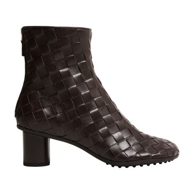 Bottega Veneta Women Leather Ankle Boots With Intrecciato Motif In Multi