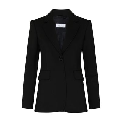 Max Mara Serio Wool Blend Single Breasted Blazer In Black