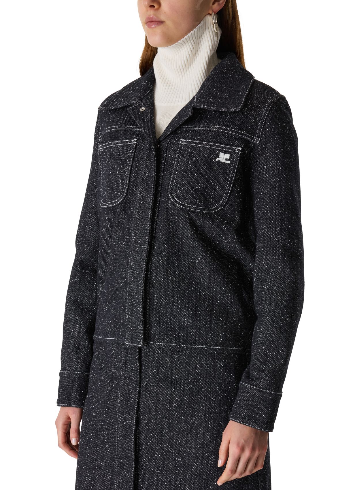 COURRÈGES 트위드 데님 오버셔츠