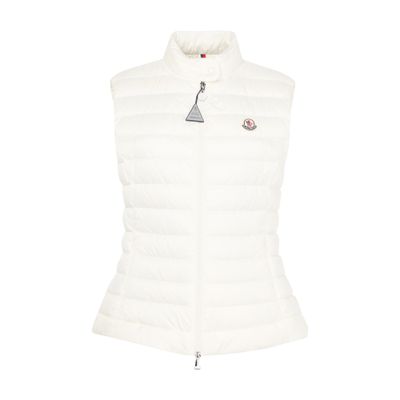 Moncler White Nylon Igens Sleeveless Down Jacket In Off-white