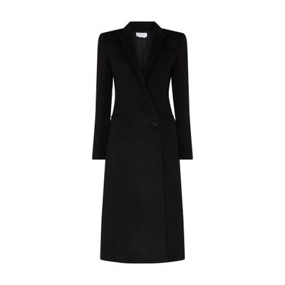Alexander Mcqueen Long Wrap Suiting Wool Cashmere Coat In Black